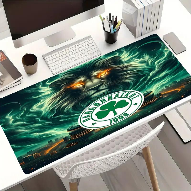 Коврик для мыши Panathinaikos FC - Нескользящая резиновая основа, Гладкая поверхность для работы, игр, офиса и домашнего использования, Настольный коврик для мыши
