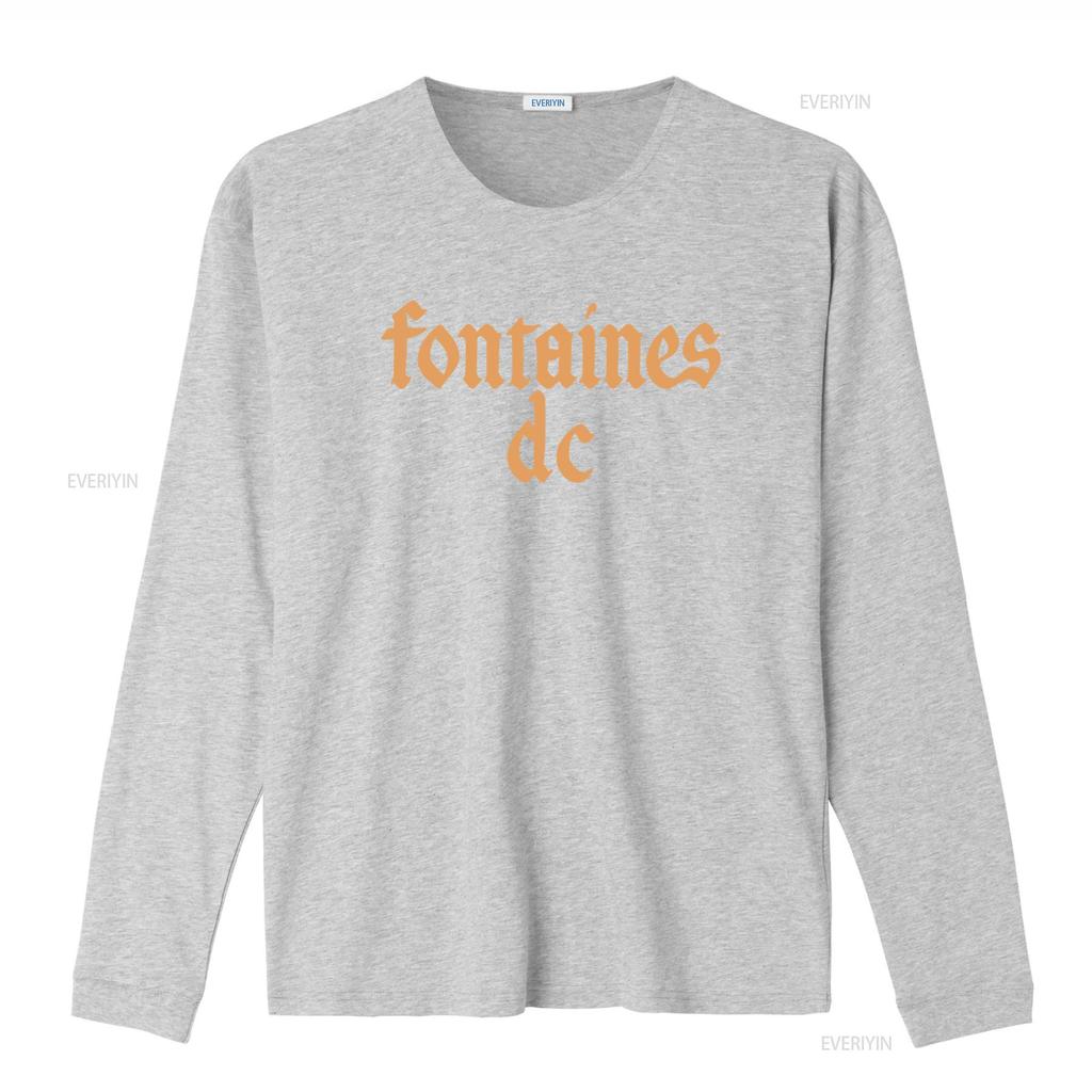 Fontaines D C Gothic Logo Black T Shirt New Official Band Merch vintage Washed fashion streetwear Soft designer clothes