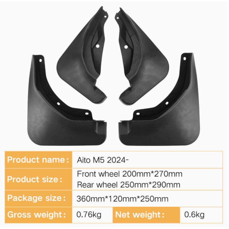 Compatible Mud Flaps for 2024 AITO M5 SUV with HarmonyOS