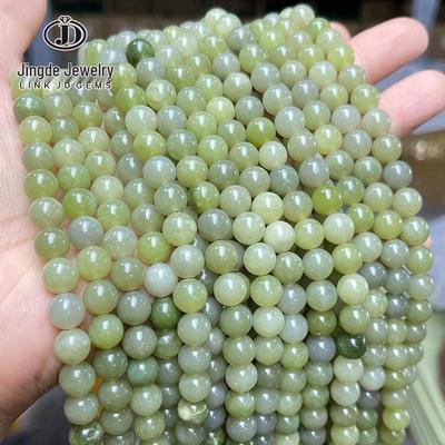 Jinde Jewelry Натуральный зеленый нефрит цинюй россыпные бусины браслет - круглые бусины для DIY ювелирных аксессуаров