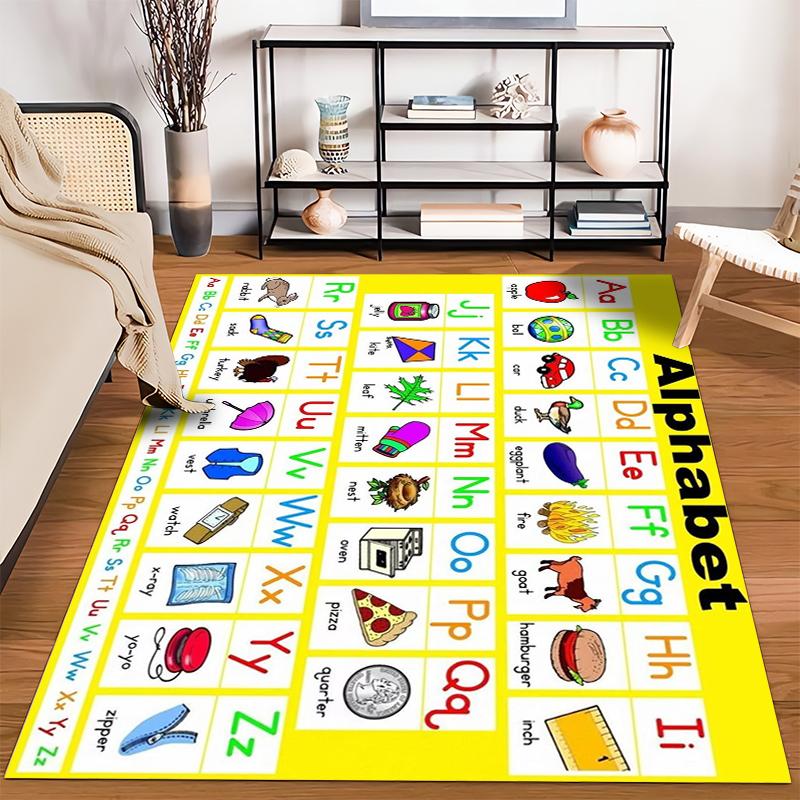 Bright Alphabet Kids Rug Non-slip rug suitable for living room and bedroom sofas