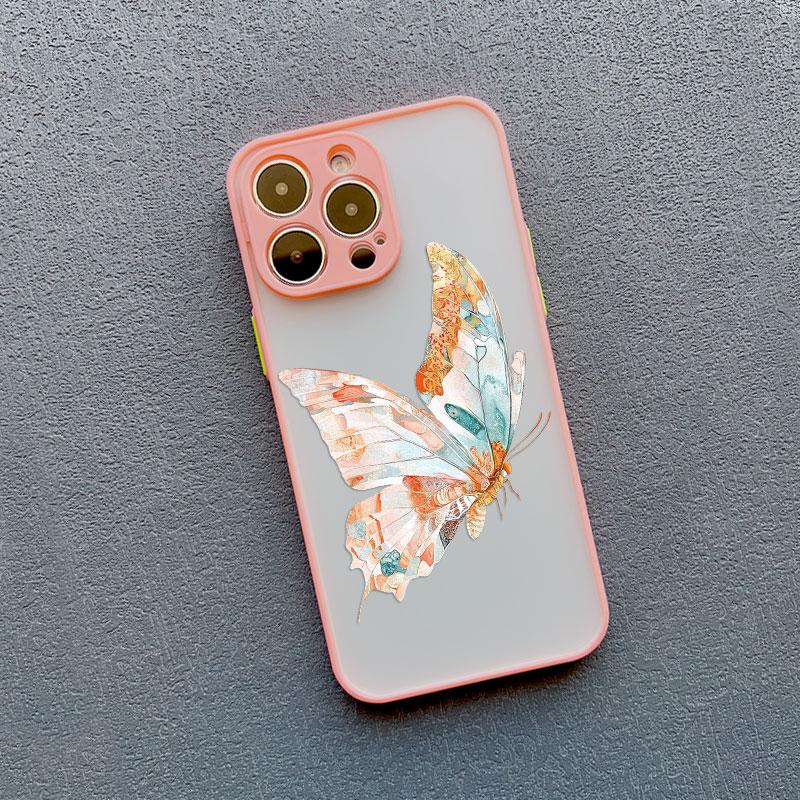 Plum Blossom Butterfly Phone Case For iPhone 16 15 14 Plus Pro Max 13 Mini 12 11 Pro Max XR XS X 7 8 SE2 Shockproof Back Covers