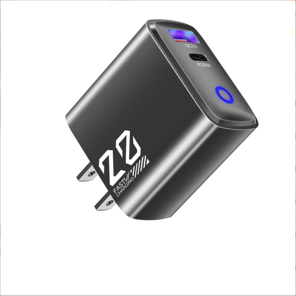 Новое металлическое EU-зарядное устройство Type-C мощностью 20 Вт: Мини USB+PD Быстрая зарядка со светом
