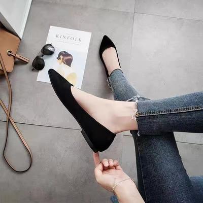 Остроносые туфли на плоской подошве 2025 осень новые, рабочие туфли на мягкой подошве, не устают после долгого стояния, профессиональные рабочие туфли женские бл