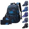 Primary and Secondary School Students Backpack Waterproof Schoolbag with Lunch Bag and Pen Bag