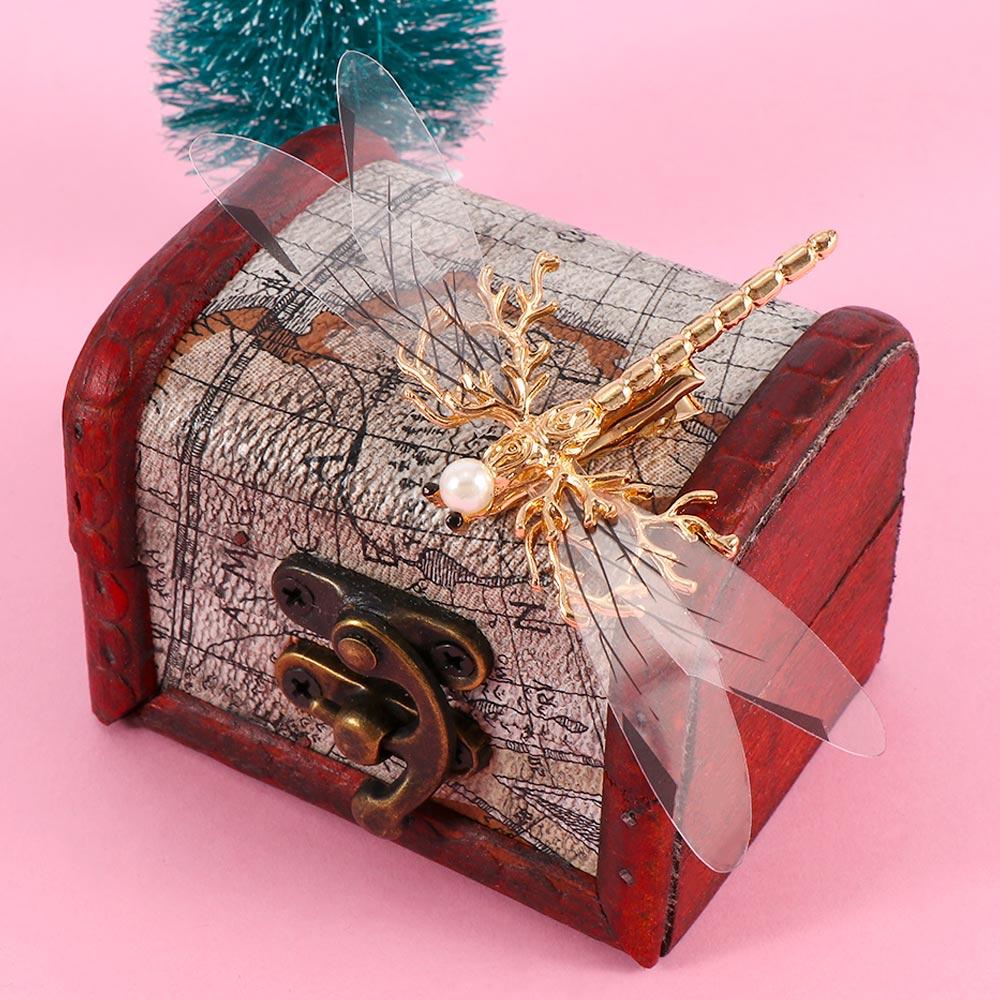 Fashion Fancy Bridal Hair Clip Baroque Women Jewelry Dragonfly Hairpins Gold Wedding Headdress