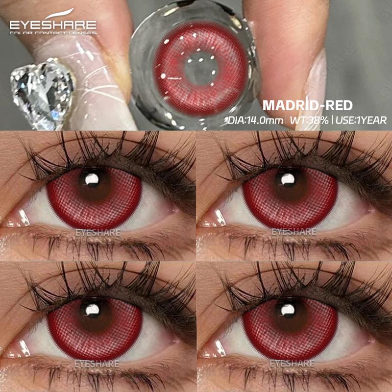 Eyeshare 1Pair Halloween Colored Contact Lenses for Eyes Lenses Red Eye Contacts Blue Eye Lens Cosplay Color Contact Lenses