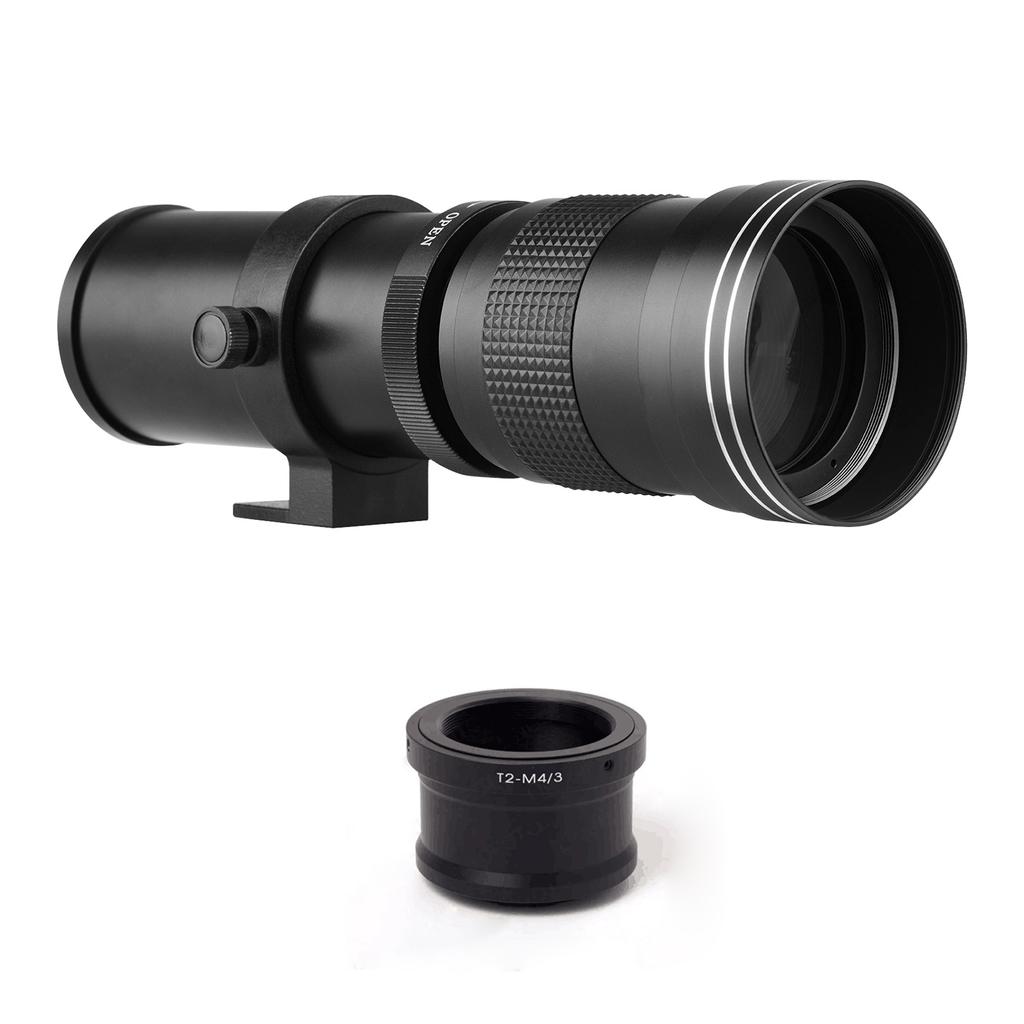 Camera MF Super Telephoto Zoom Lens FCelsius8.3-16 420-800mm T2 Mount with M4Celsius3 Mount Adapter   1Celsius4 Thread Replacement for G9 GH5 II GX