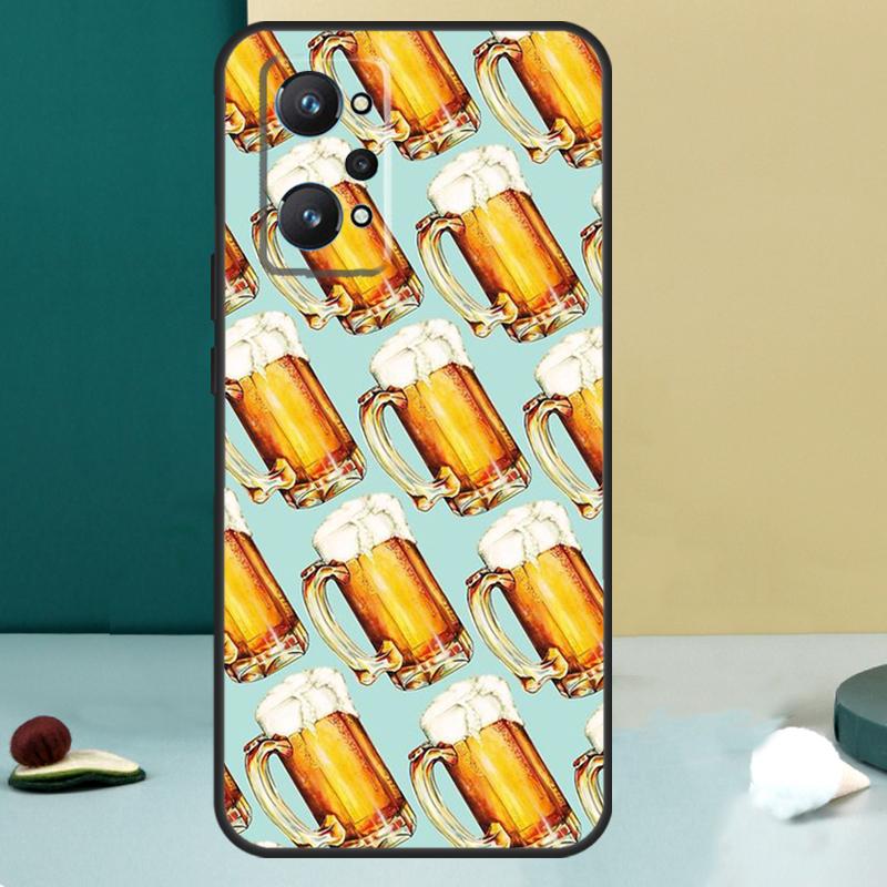 Чехол со стеклом пива и алкоголем для Realme 11 10 12 13 14 Pro Plus GT 7 6 5 Pro GT 6T C67 C61 C53 C51 C21Y C25S C75 C55