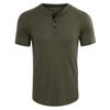 Men's Summer Casual Crew Neck Waffle Henley Shirts Short Sleeve T-Shirts Basic Solid Workout Button Tops Athletic Breathable Tee Shirts for Male