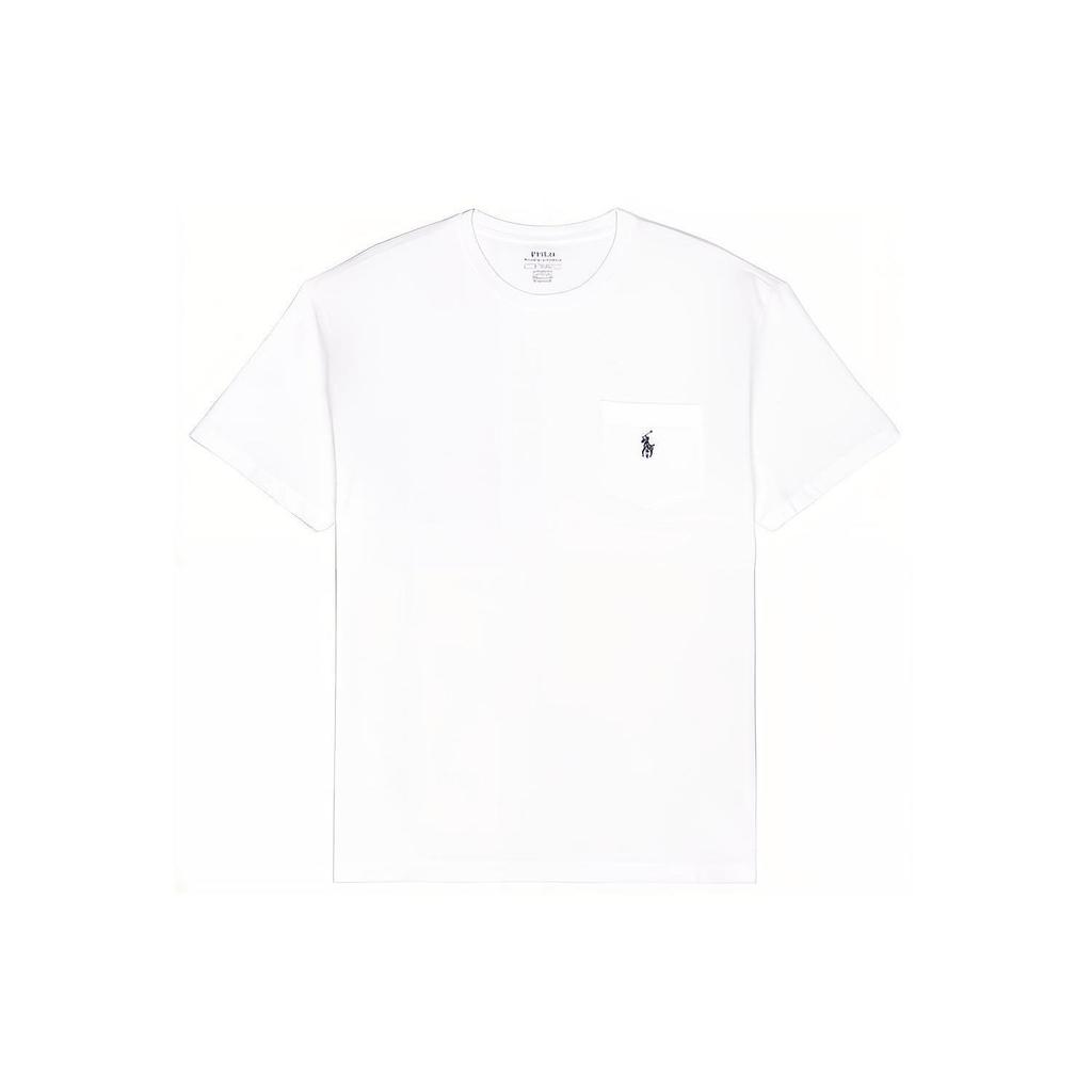 Polo Ralph Lauren Solid Color Logo Embroidered Crew Neck Short Sleeve T-Shirt Men Tops White 710707095-003