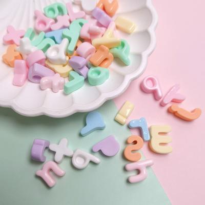 100pcs Bright Candy Color Resin English Letters Flat Back Figurines Cabochons DIY Wedding Nails Scrapbook Manicure Accessories