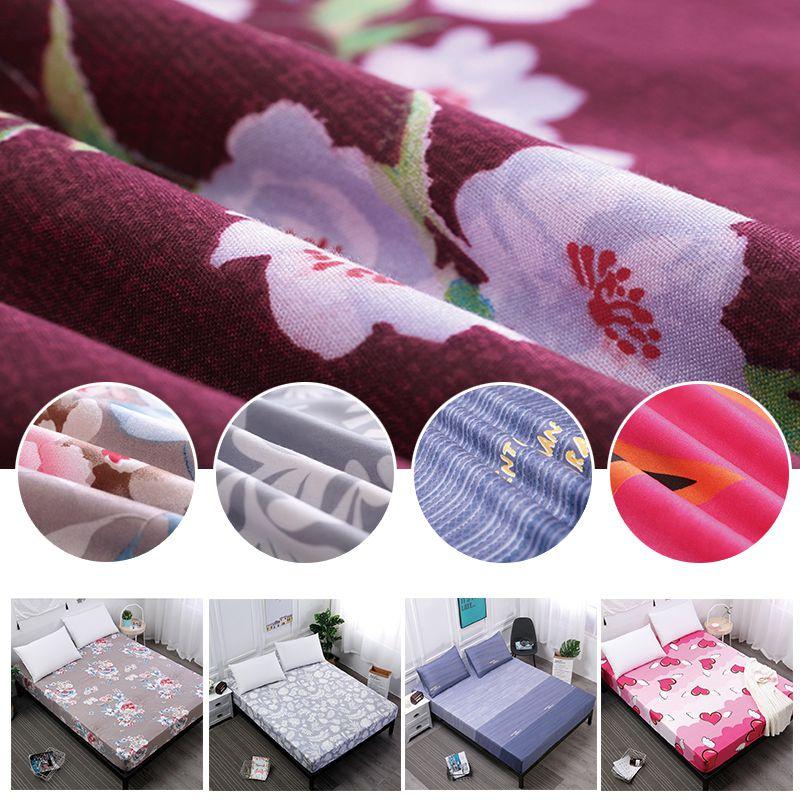 Colorful Floral Mattress Protective Cover Fitted Sheet Dustproof Cover For Bedrooms