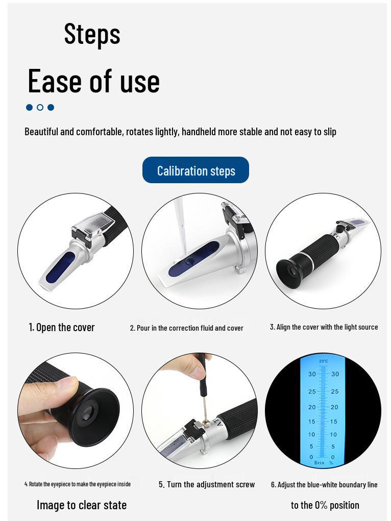 Portable 0-32/90 Brix Optical Refractometer for Food & Beverage Sugar Detection