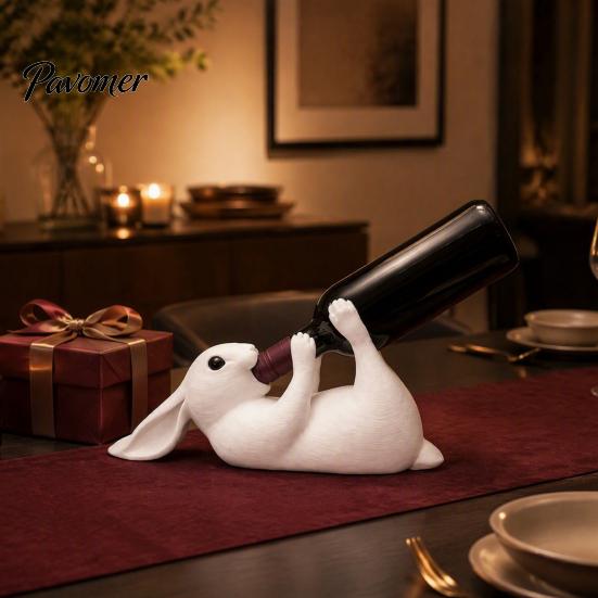 Кухонный Барный Прилавок Украшение Креативная Кролик Винная Полка, 3D Печатный PLA Настольный Держатель, Устойчивый Кролик Держатель для Бутылок Милый Дисплей Подставка для Дома