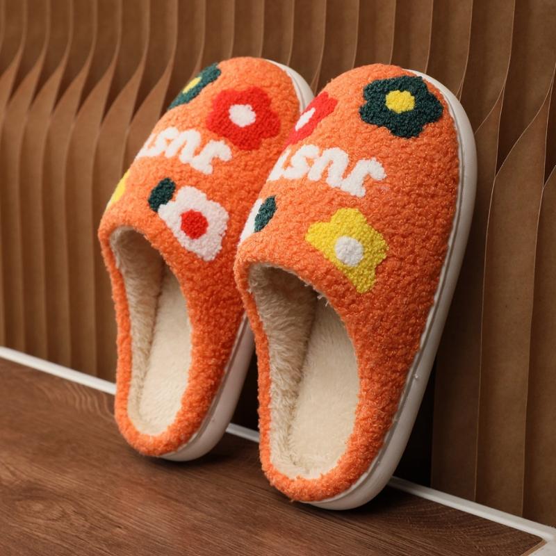 Женские термохлопковые тапочки на толстой подошве с мягкой подошвой для дома, противоскользящие и теплые для зимы