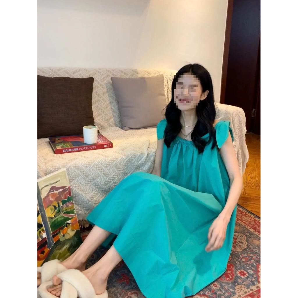Lace-up off-the-shoulder suspender dress women's summer gentle design sense vacation seaside beach vest long dress fashion trend