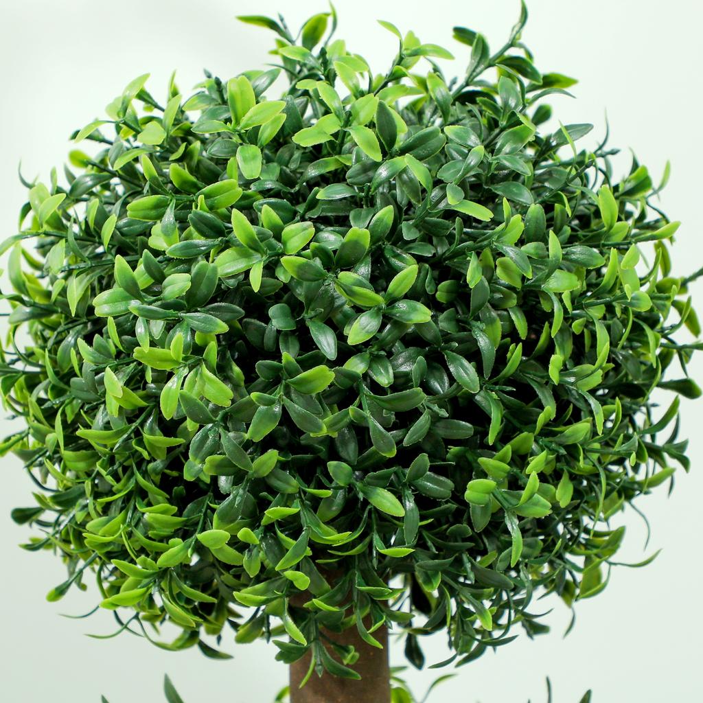 Set of 2 artificial trees 101.6 cm 3 boxwood topiary balls fake plant green PE with pot indoor and outdoor