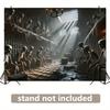 Single background banner, skull collage wall fabric, polyester fiber material, suitable for living room and bedroom