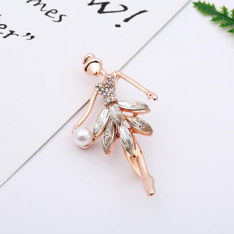 Брошь с инкрустацией из жемчуга и животного - мультяшный стиль, сплав, бижутерия в виде капли масла, для женщин