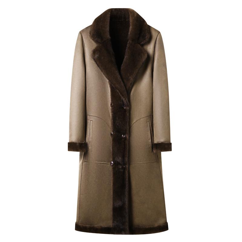 Мужская двусторонняя ветровка из меха норки 2025 года - Зимняя мода для среднего возраста