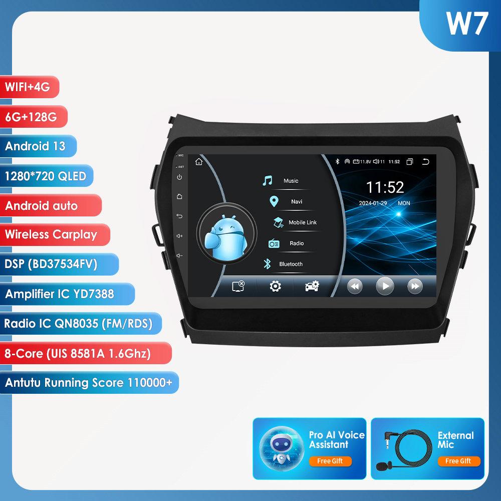OSSURET Carplay 4G LTE 2 Din Android 12 автомобильный радиоприемник мультимедиа видеоплеер для Hyundai Santa Fe 3 2013-2017 IX45 навигация интеллектуальная RDS GPS стерео