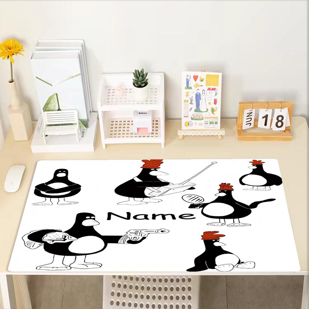 Custom Name Feathers McGraw Theme Mouse Pad, Non Slip Rubber Base, Multifunctional Office & Home Decor, Perfect for Workspace Personalization.