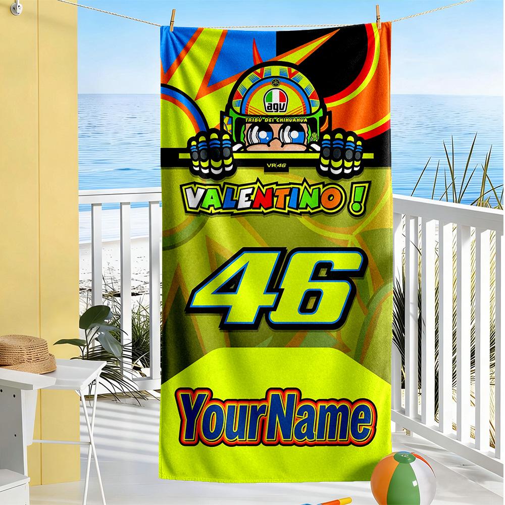 Doctor46 Customized Name Beach Towel Super Soft Absorbent Suitable For Sports Travel Swimming Yoga Bathroom Beach And Pool