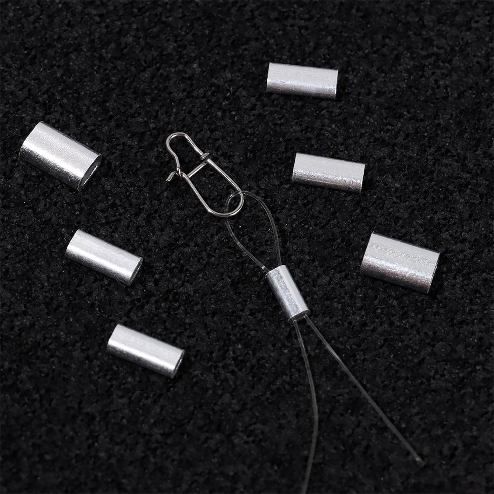 1.0-2.0mm Oval Line Crimping Sleeves Fishing Wire Tube Double Aluminum Tube Wire Crimp Connector