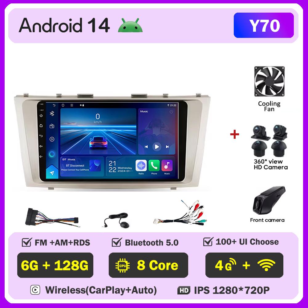 Android 14 для Toyota Camry 40 50 2006-2011 Автомобильный радиоплеер стерео головное устройство автомобильные мультимедийные интеллектуальные автомобильные системы без 2din