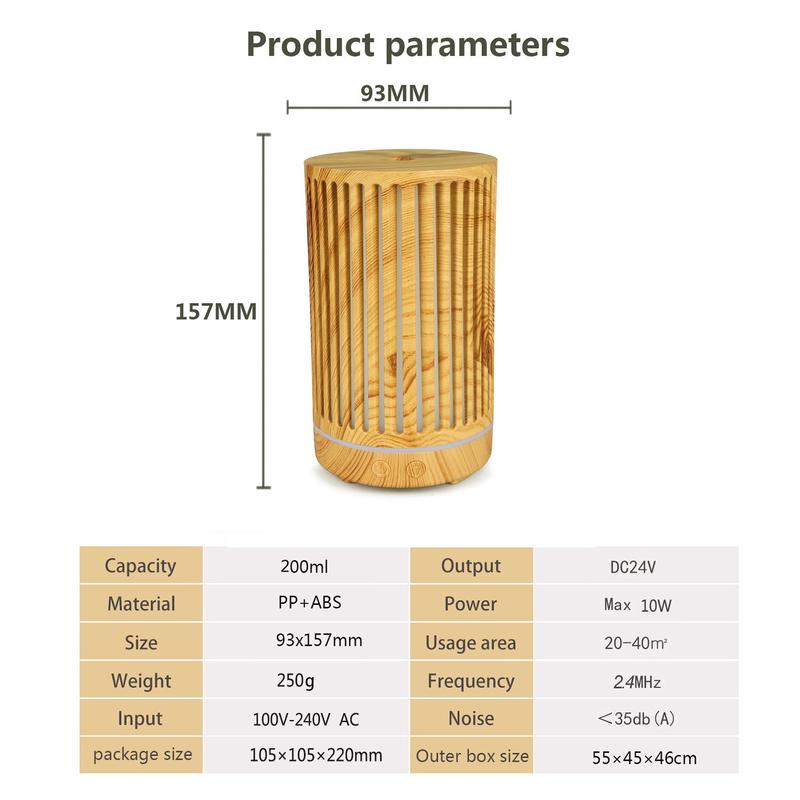 200ml Ultrasonic Humidifier Aromatherapy Quiet Bedroom Quiet Lamp Aromatherapy Air Vaporizer Mist Maker | Humidifiers