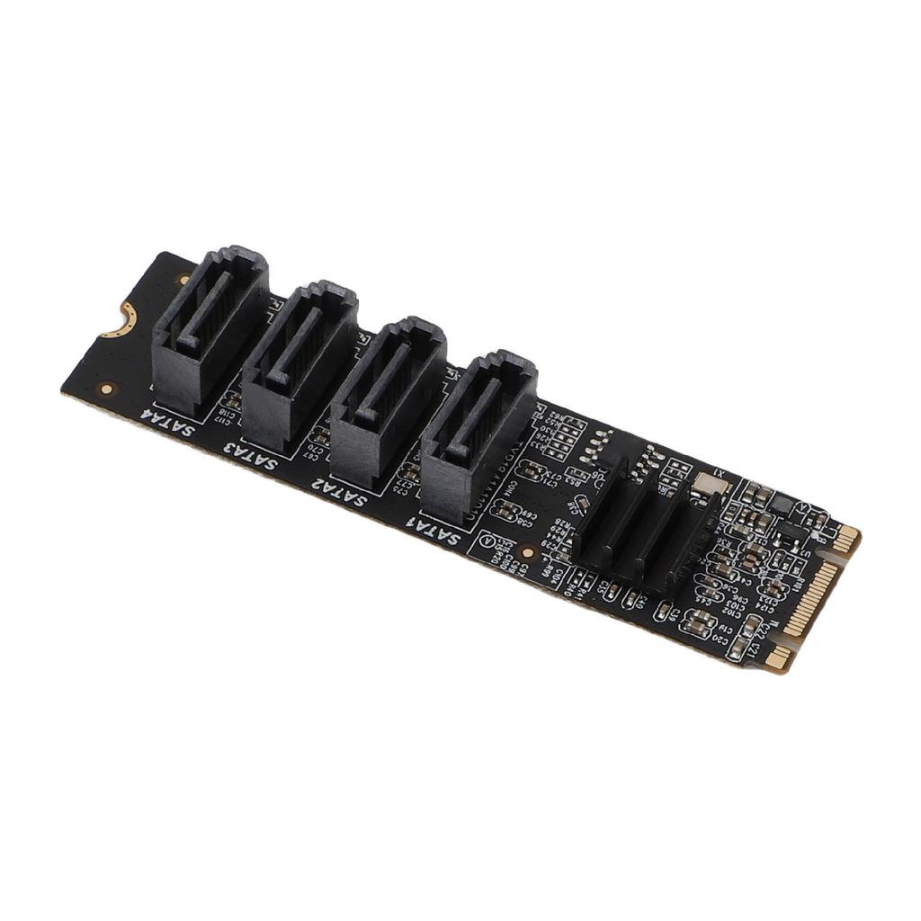 M.2 to Serial ATA3.0 Adapter Card ASM1166 M.2 M Key B Key PCI E 3.0 NVME Expansion Card with Smart Indicator Supports
