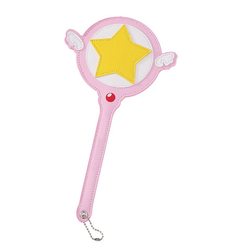 Kawaii Cardcaptor Sakura Magic Wand Toy Card Case Bus Card Holder Cerberus Princess Pink Cute Star Rod Anime Toy