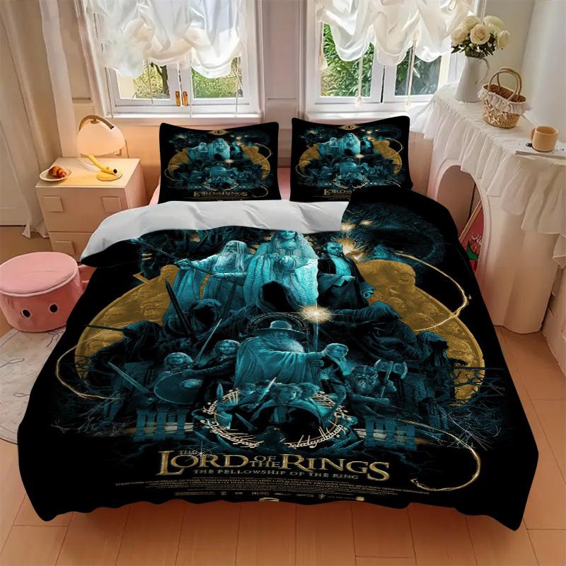 Lord Rings Shadows Print 3Pcs Bedding Setduvet Cover With 2 Bedropillowcase Home Birthday Gift