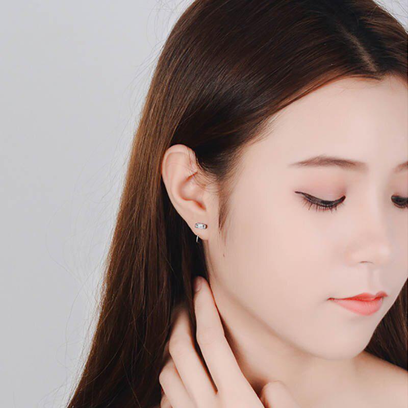 Женские серьги с прямоугольным, драгоценным камнем - Обсидиан