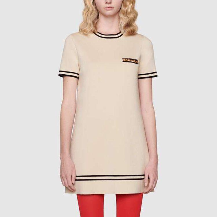 Gucci Платье с коротким рукавом Женское Белое 650387-XKBNZ-9087
