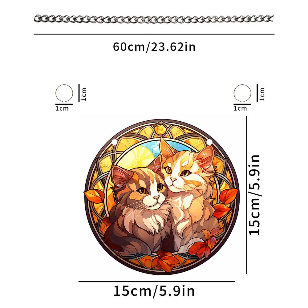 Витражная панель-ловец солнца с колибри, настенный/дверной подвесной декор, птицы, круглый, расписанный акрилом, подвеска для окна, украшение для дома/комнаты