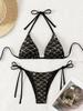 Сексуальный блестящий раздельный купальник бикини для рынков Европы и Америки