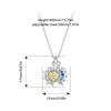 WOSTU 925 Sterling Silver Moon Sun Pendant Necklace Women Blue CZ Yellow Crystal Charm Necklaces Valentine's Mother's Day Gifts