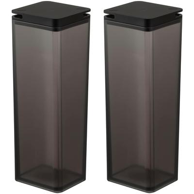 Кувшин для воды Yamazaki Tower Slim 1,2 л с фильтром от брызг, конструкция с двойным носиком, можно мыть в посудомоечной машине, только для холодной воды, черный (Набор из 2)