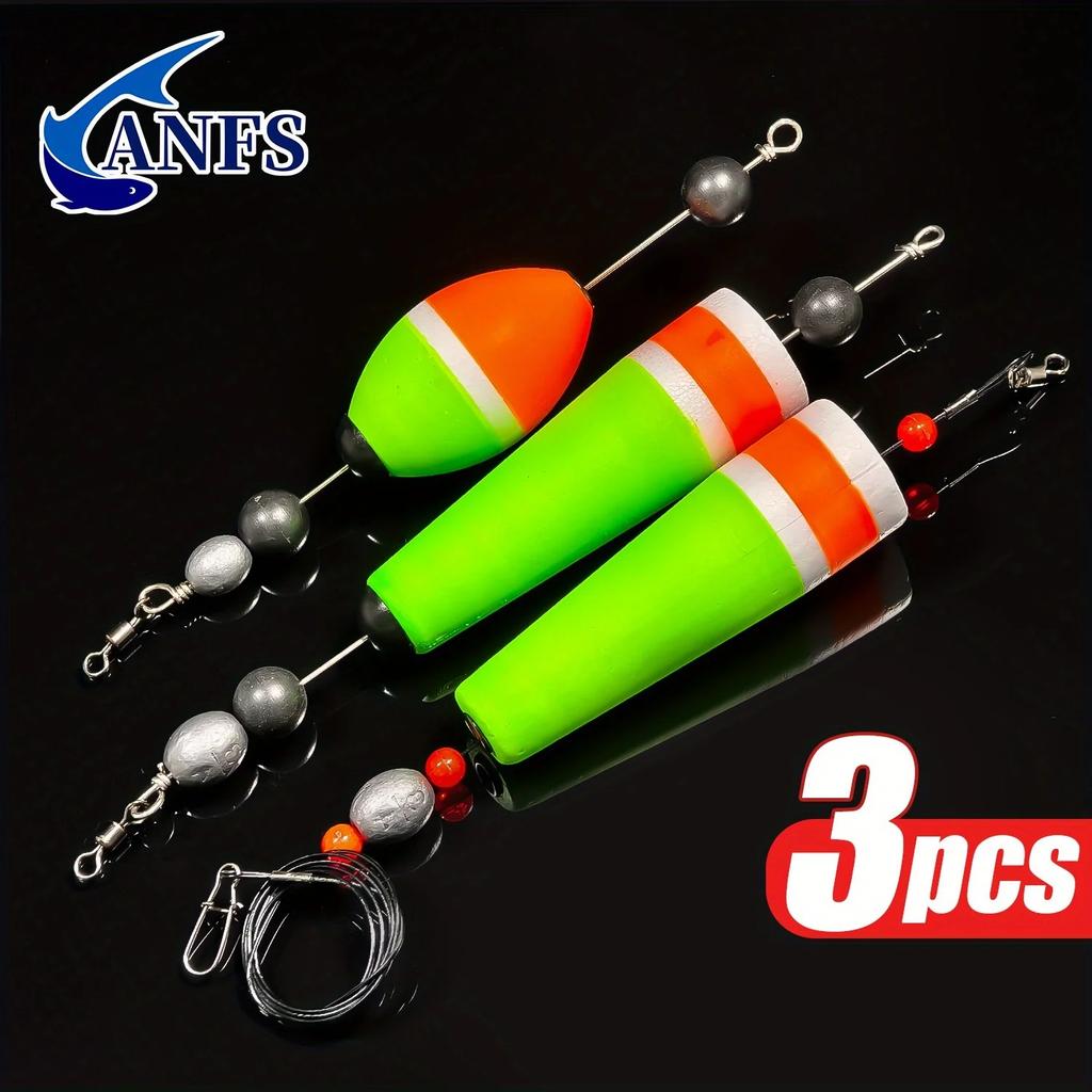 Fishing Bobbers Popping Cork Weighted Fishing Floats Fishing Corks Popping Corks for Saltwater Freshwater 3pcs Mix Design