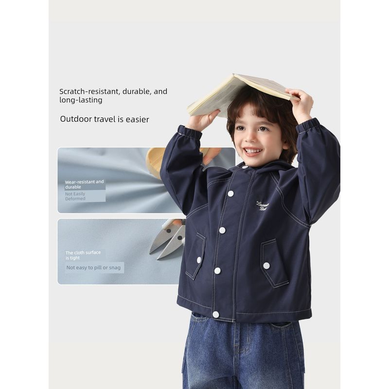 Right European Style Boys' School Jacket Children's Waterproof and Windproof Clothing 2026 New Children's Wear Baby Spring and Autumn Outdoor Top