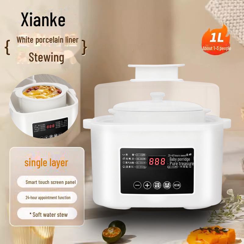 Складная электрическая пароварка Xianke: 3-слойная многофункциональная кухонная машина для завтрака с автоматическим отключением питания