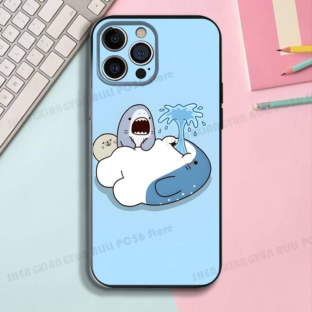 Черный матовый чехол для телефона с рисунком акулы для IPhone 17,16,15,14,13,12,13,12 Pro Max Plus XS, силиконовый, мягкая задняя крышка