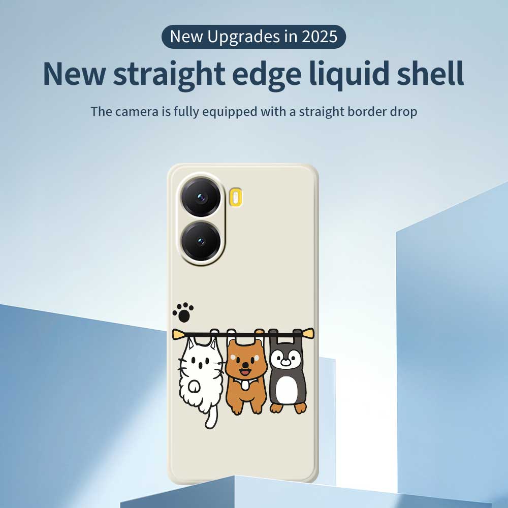 For Xiaomi Redmi Turbo 4 5G/Poco X7 Pro 5G Case Three Animal Dolls Pattern Printing Straight Edge TPU Phone Back Cover