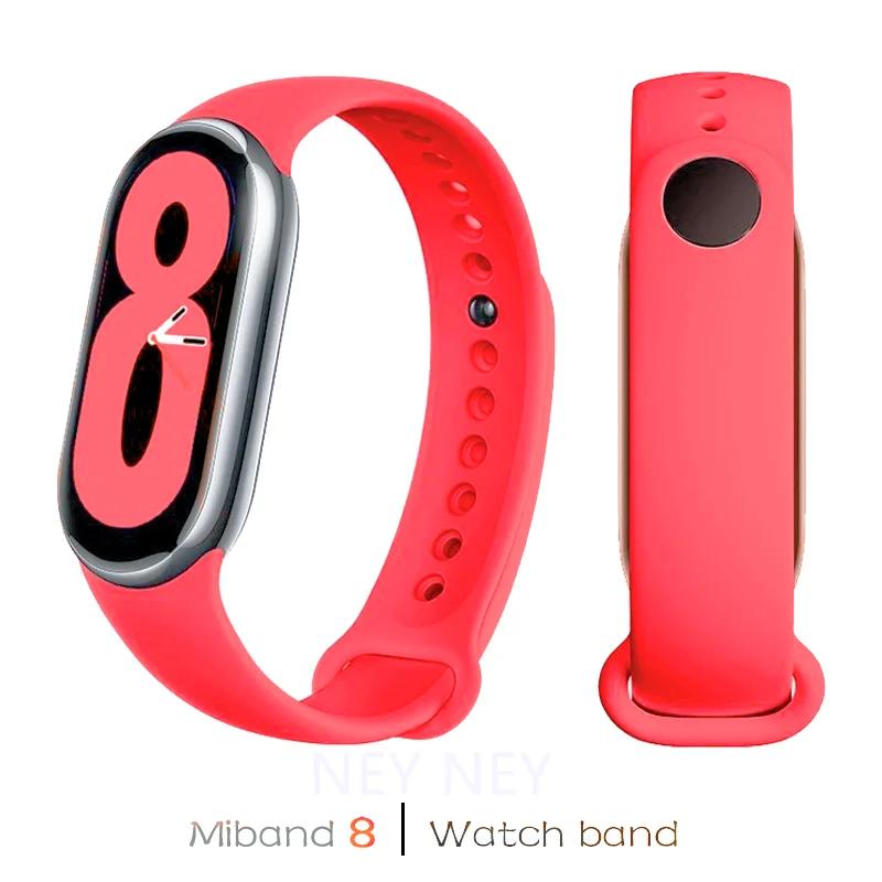 Спортивный ремешок для Xiaomi Mi band 8-9 NFC, сменный ремешок miband8, силиконовый браслет, умный браслет 8, водонепроницаемые ремешки для часов, аксессуары