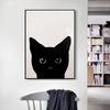 Modren Poster with Animals, Black Cat, Charming Cat, Canvas, Painting, Wall Art Decoration, Drawing Room, Home Decor, Wall Decoration