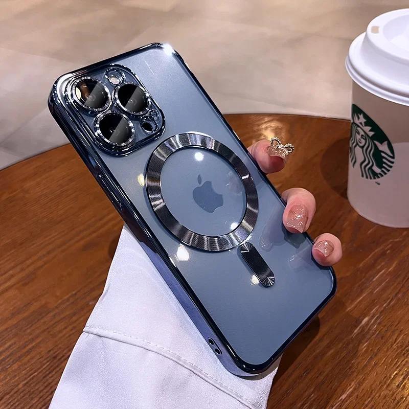 Прозрачный Мягкий Силиконовый Защитный Чехол Для Для Для Iphone 16 15 14 Plus 13 12 11 Pro Max Покрытие Беспроводная Магнитная Зарядка Чехол