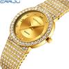 CRRJU New Men's and Women's Couple Watches Women's Watches Women's Gold Diamond-studded Watches Full of Stars and Diamonds