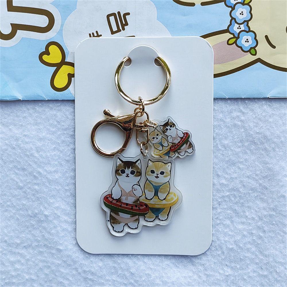 Прозрачный брелок для ключей в виде кошки, акриловый брелок в виде кошки, креативный брелок для ключей в виде собаки, подвеска на сумку